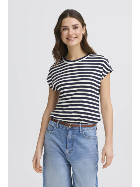 Fransa t-shirt - marine/off - Dame - T-shirts - FRANSA