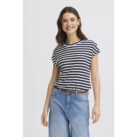 Fransa t-shirt - marine/off - Dame - T-shirts - FRANSA