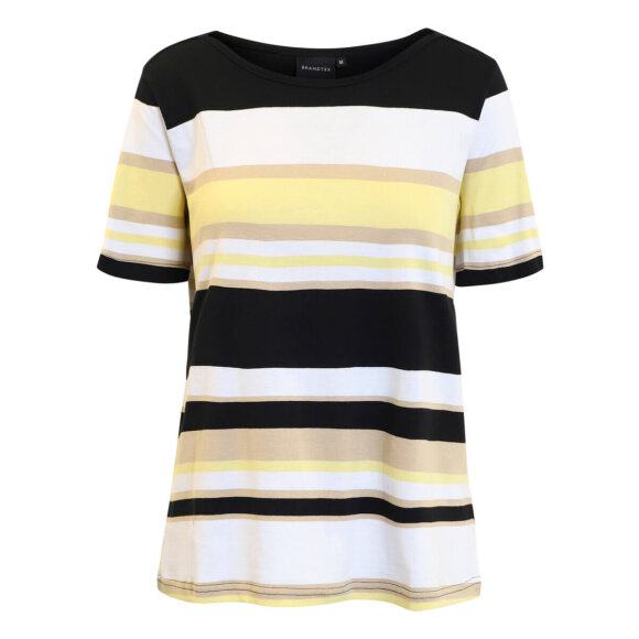 Brandtex t-shirt - sort/gul mix - Dame - T-shirts - Brandtex Brandtex t-shirt - sort/gul mix - Dame - T-shirts - Brandtex