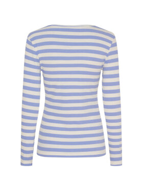 Marta T-shirt L/Æ - lysblå/off - Dame - T-shirts - MARTA