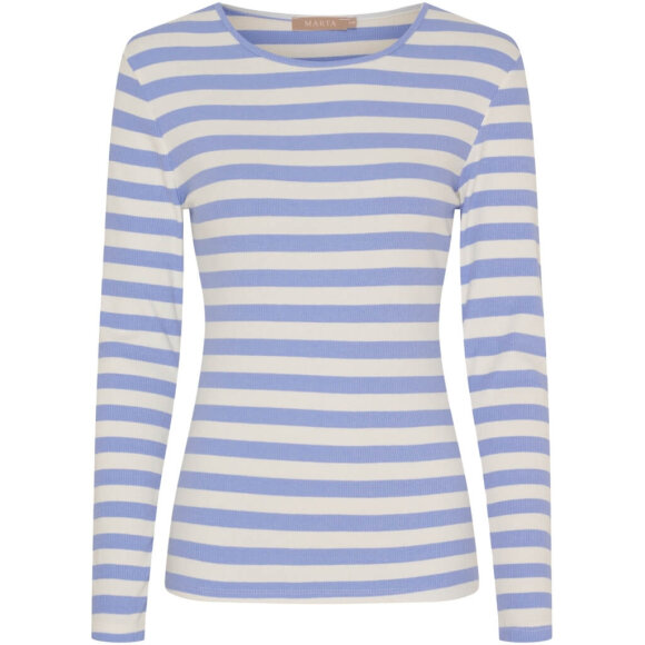 Marta T-shirt L/Æ - lysblå/off - Dame - T-shirts - MARTA