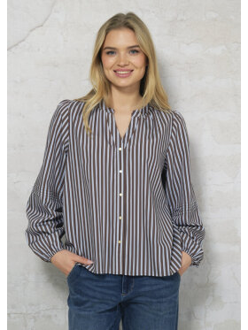 Prepair Bluse - Brun m/strib - Skjorter til kvinder - PREPAIR