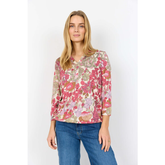 Soyaconcept Bluse - rød mix - Dame - Bluser - Soyaconcept 