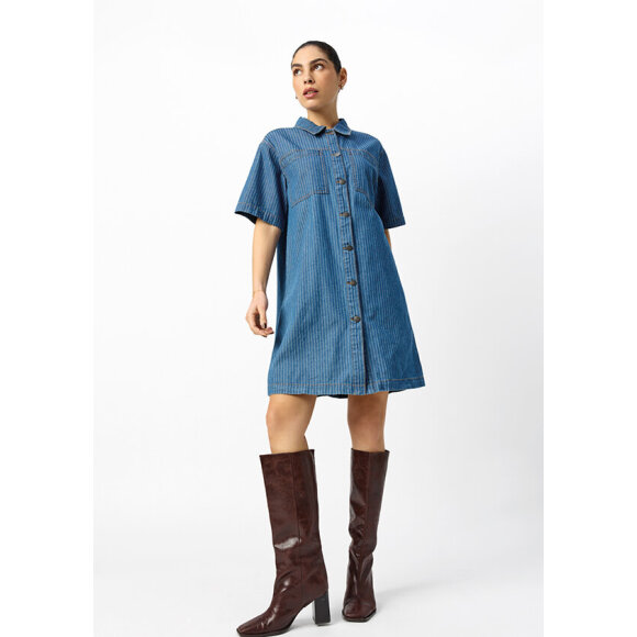 Soyaconcept Kjole - Denim Strib - Mellemlange kjoler - Soyaconcept 