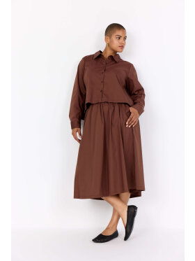 Wasabiconcept nederdel - brun - Plus size bukser til kvinder - Wasabiconcept