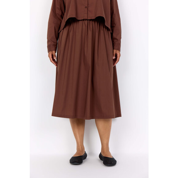 Wasabiconcept nederdel - brun - Plus size bukser til kvinder - Wasabiconcept