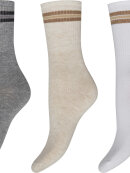 Decoy 3-pak - hvid/grå/sand - Strømper & strømpebukser - Decoy