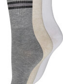 Decoy 3-pak - hvid/grå/sand - Strømper & strømpebukser - Decoy