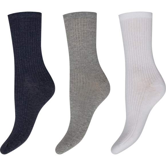 Decoy 3-pak - blå/grå/hvid - Strømper & strømpebukser - Decoy