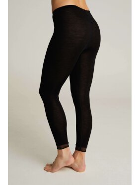 Femilet uld leggins - Sort - Plus size bukser til kvinder - femilet