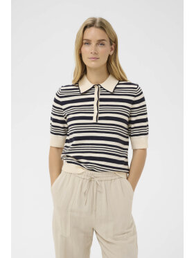 Part Two Strik - Navy/off white - Lækre striktrøjer til kvinder - Part Two