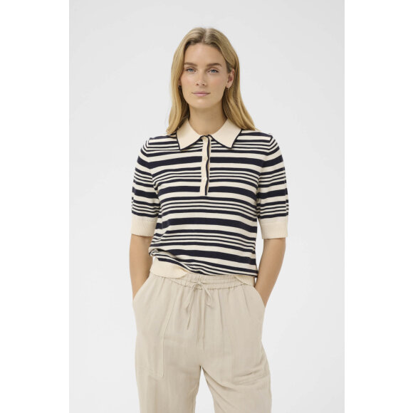 Part Two Strik - Navy/off white - Lækre striktrøjer til kvinder - Part Two
