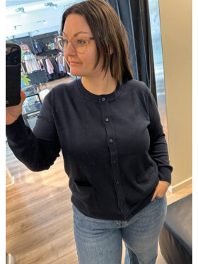 Brandtex cardigan - marine - Lækre striktrøjer til kvinder - Brandtex