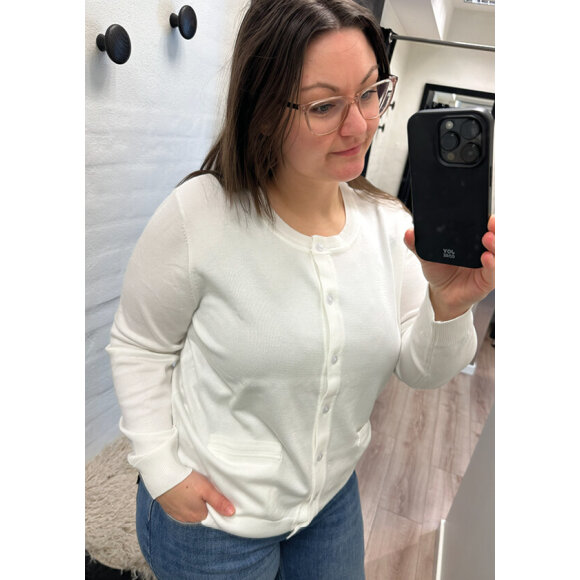 Brandtex cardigan - off white - Lækre striktrøjer til kvinder - Brandtex