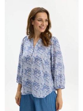 In Front Bluse - Navy/hvid - Dame - Bluser - IN FRONT