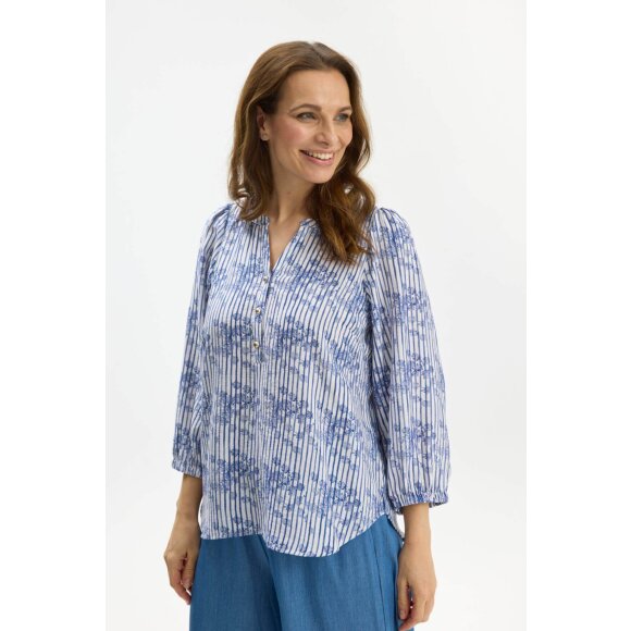 In Front Bluse - Navy/hvid - Dame - Bluser - IN FRONT