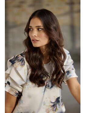 In Front Bluse - Champagne/blomster - Dame - Bluser - IN FRONT