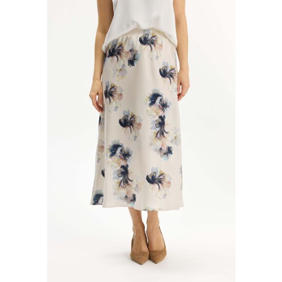 In Front Nederdel - Champagne/blomster  - Dame - Nederdele - IN FRONT