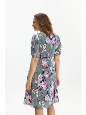 In Front Kjole - grøn/blomster - Mellemlange kjoler - IN FRONT