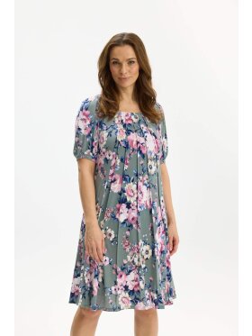 In Front Kjole - grøn/blomster - Mellemlange kjoler - IN FRONT