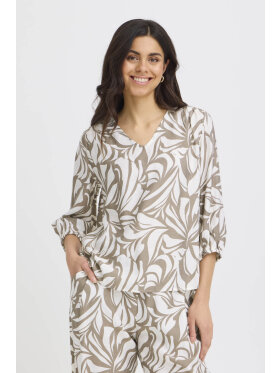 Fransa Bluse - brun mix - Dame - Bluser - FRANSA