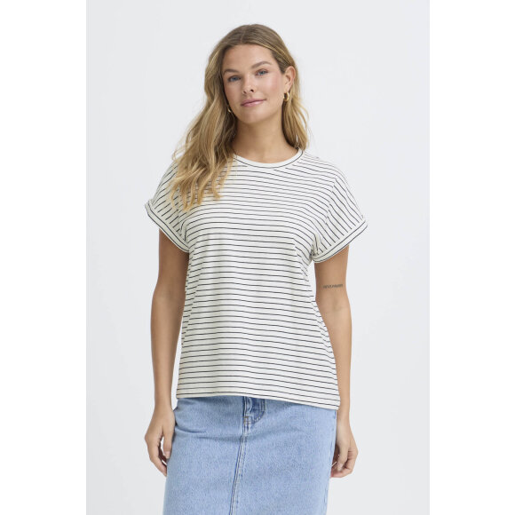 Fransa T-shirt - off/sort stribet - Dame - T-shirts - FRANSA