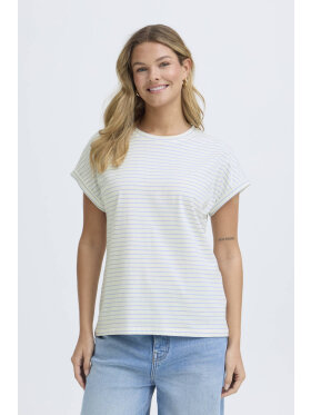 Fransa T-shirt - off/lysblå stribet - Dame - T-shirts - FRANSA