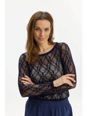 In Front Bluse - Blonde/Navy - Dame - Bluser - IN FRONT