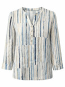 2-Biz bluse - blå stribet - Dame - Bluser - 2-Biz