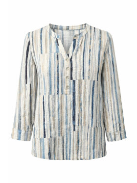 2-Biz bluse - blå stribet - Dame - Bluser - 2-Biz