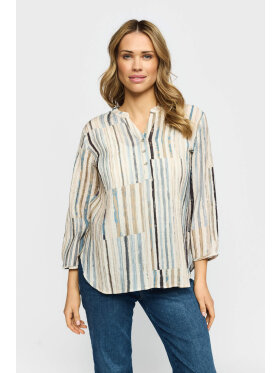 2-Biz bluse - blå stribet - Dame - Bluser - 2-Biz