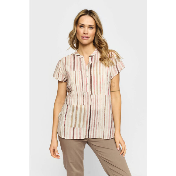 2-biz bluse - rosa stribet - Dame - Bluser - 2-Biz
