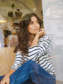 Part Two bluse - off/navy - Stribet - Dame - Bluser - Part Two