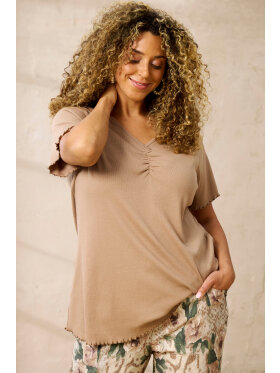 Zhenzi t-shirt - brun - Overdele til Plus size - Zhenzi