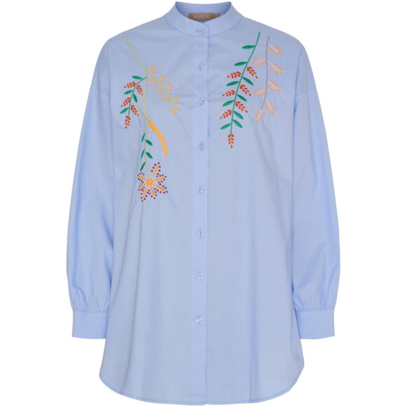Marta Skjorte - lyseblå/brodering - Skjorter til kvinder - MARTA