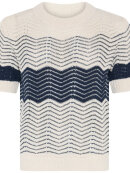 Skovhuus Strik - Creme/stribet - Lækre striktrøjer til kvinder - Skovhuus