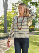 Skovhuus strik - creme/stribet - Lækre striktrøjer til kvinder - Skovhuus Skovhuus strik - creme/stribet - Lækre striktrøjer til kvinder - Skovhuus