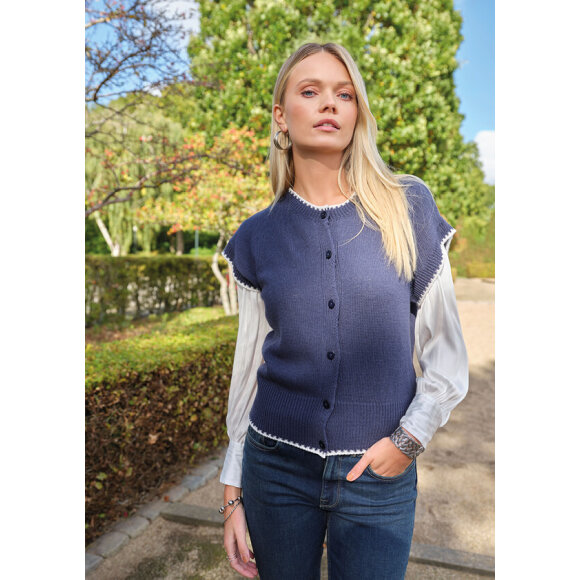 Skovhuus Cardigan - marine - Lækre striktrøjer til kvinder - Skovhuus