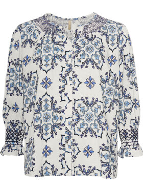 Cassiopeia bluse/skjorte - blå mix - Overdele til Plus size - CASSIOPEIA