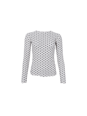 Black Colour Bluse Mesh - off/dot - Dame - Bluser - Black Colour