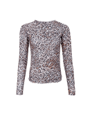 Black Colour Bluse Mesh - leopard - Dame - Bluser - Black Colour
