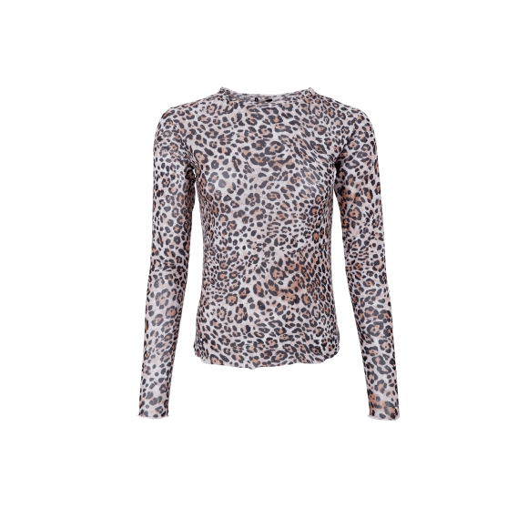 Black Colour Bluse Mesh - leopard - Dame - Bluser - Black Colour