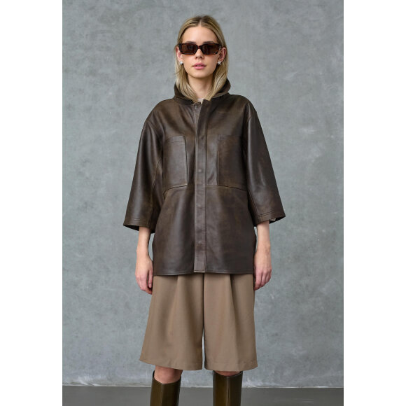 Love & Divine Skindjakke - brun - Skjortejakker - dame - love & divine