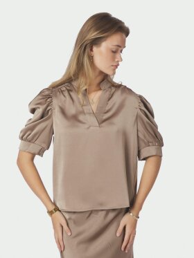 Neo Noir Bluse - Dark Taupe - Dame - Bluser - Neo Noir