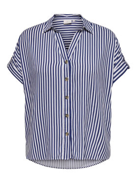 Only Carmakoma skjorte - blå/stribet - Overdele til Plus size - ONLY CarmaKoma Only Carmakoma skjorte - blå/stribet - Overdele til Plus size - ONLY CarmaKoma