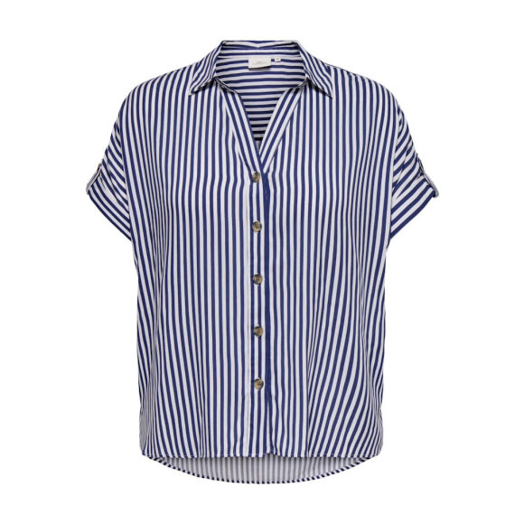 Only Carmakoma skjorte - blå/stribet - Overdele til Plus size - ONLY CarmaKoma