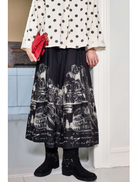 Black Colour Nederdel - sort/Print - Dame - Nederdele - Black Colour