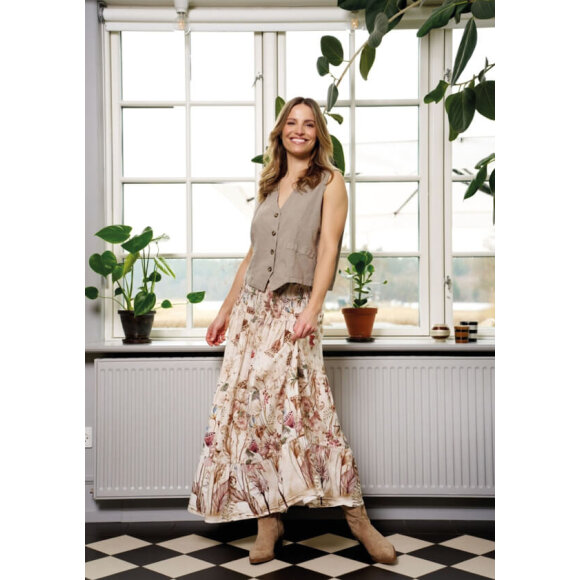 Marta Nederdel - beige/blomster - Dame - Nederdele - MARTA