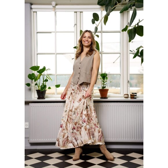 Marta Nederdel - beige/blomster - Dame - Nederdele - MARTA