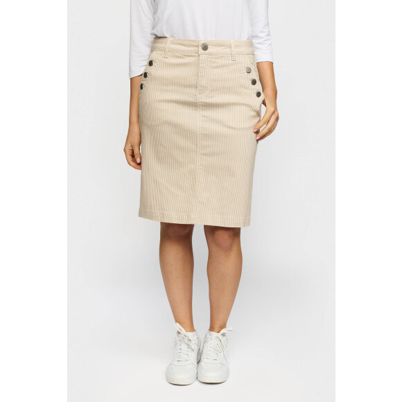 2-biz nederdel - sand/stribet - Dame - Nederdele - 2-Biz